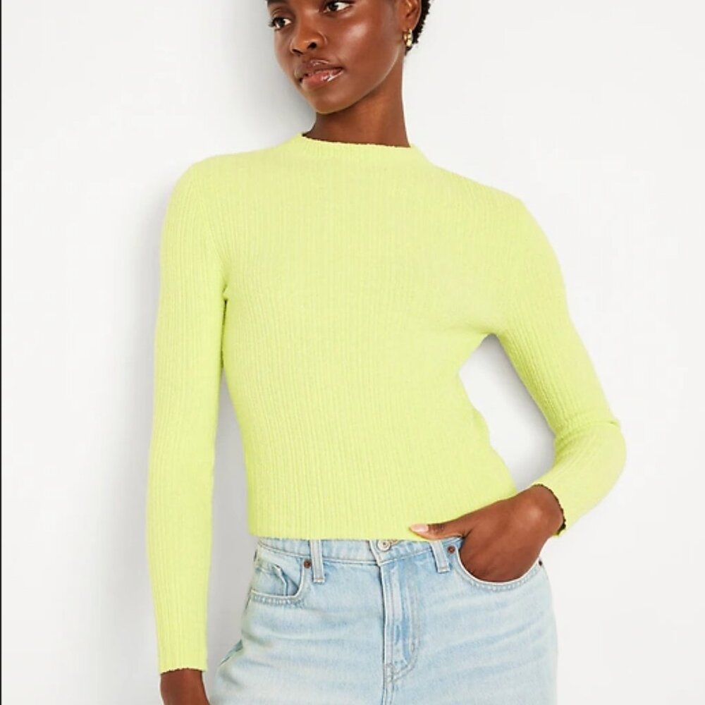 Rib-Knit Crop Sweater - worn once
